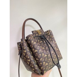 Burberry Soft Print Slung Bucket Bag Brown