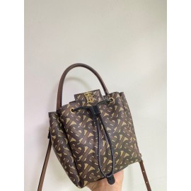 Burberry Soft Print Slung Bucket Bag Brown