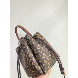 Burberry Soft Print Slung Bucket Bag Brown