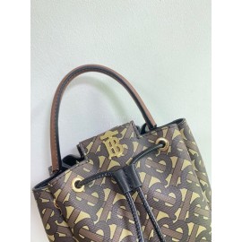 Burberry Soft Print Slung Bucket Bag Brown