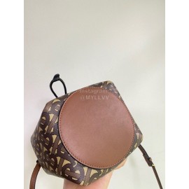 Burberry Soft Print Slung Bucket Bag Brown