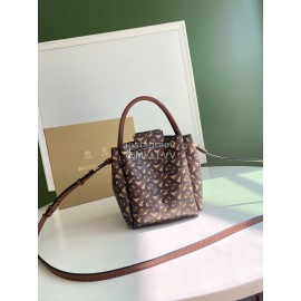 Burberry Soft Print Slung Bucket Bag Coffee