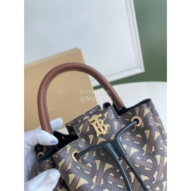 Burberry Soft Print Slung Bucket Bag Coffee