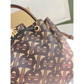 Burberry Soft Print Slung Bucket Bag Coffee