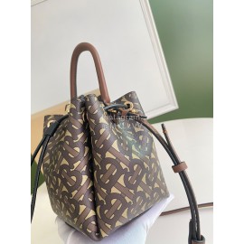 Burberry Soft Print Slung Bucket Bag Coffee