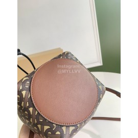Burberry Soft Print Slung Bucket Bag Coffee