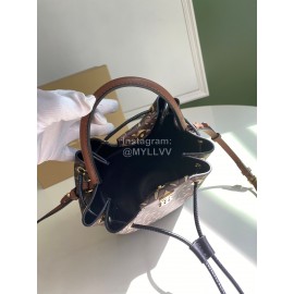 Burberry Soft Print Slung Bucket Bag Coffee
