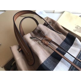 Burberry Fashion Plaid Drawstring Bucket Bag 