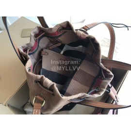 Burberry Fashion Plaid Drawstring Bucket Bag 