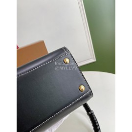 Burberry Grain Leather Carrying Messenger Bag