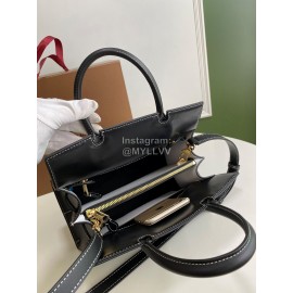 Burberry Grain Leather Carrying Messenger Bag