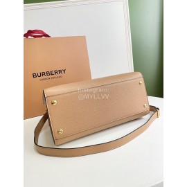 Burberry Grain Leather Carrying Messenger Bag Khaki