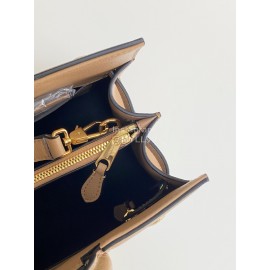 Burberry Grain Leather Carrying Messenger Bag Khaki