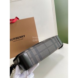 Burberry Soft Plaid Leather Messenger Bag Brown