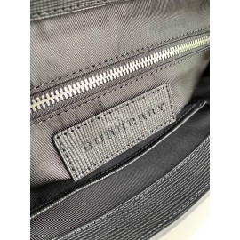Burberry Soft Plaid Leather Messenger Bag Gray
