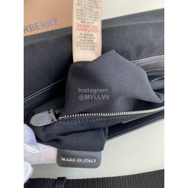 Burberry New Soft Plaid Leather Messenger Bag Gray