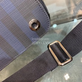 Burberry New Soft Plaid Leather Messenger Bag Blue