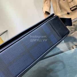 Burberry New Soft Plaid Leather Messenger Bag Blue