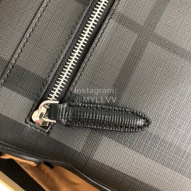 Burberry Fashion Plaid Leather Messenger Bag Gray