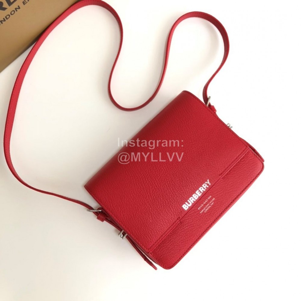 Burberry Fashion Leather Messenger Bag For Women Red