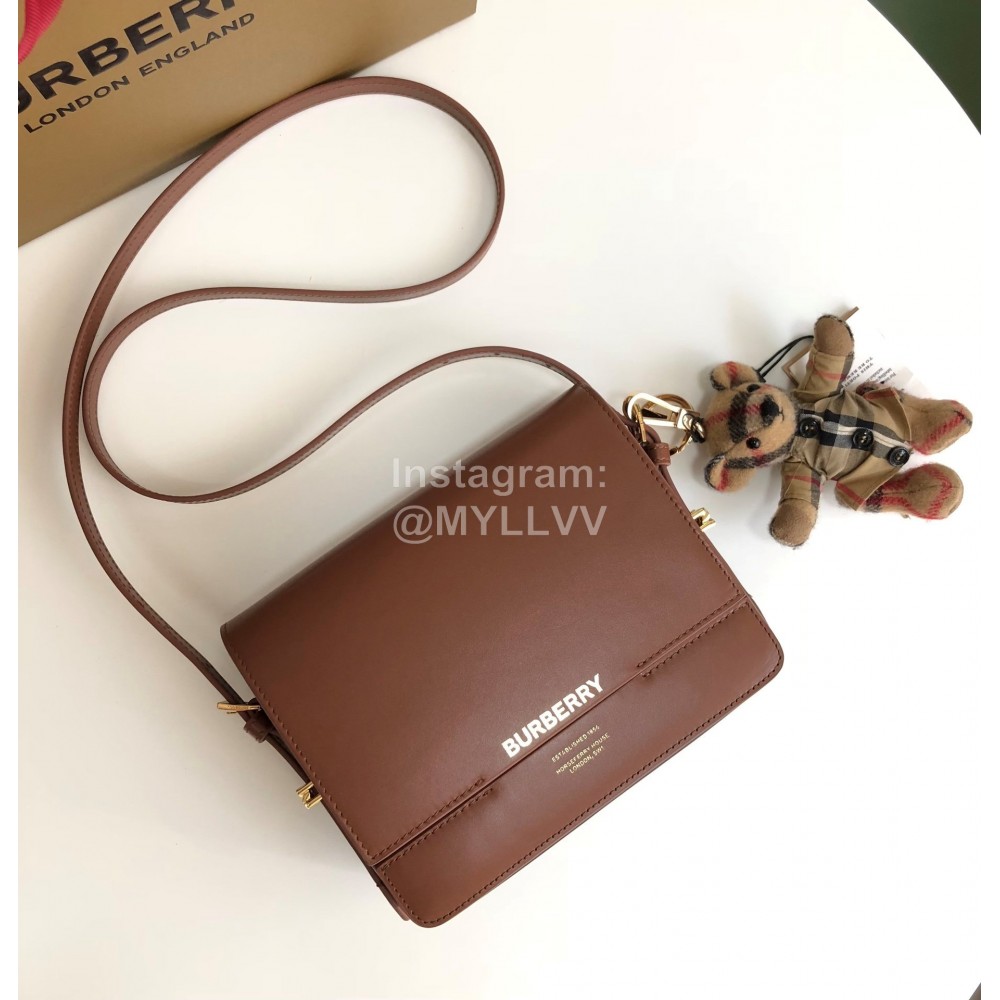 Burberry Fashion Leather Messenger Bag For Women Brown