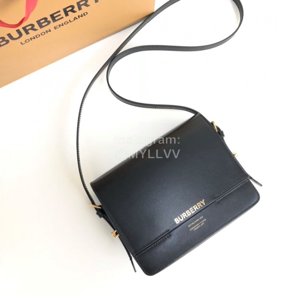 Burberry Fashion Leather Messenger Bag For Women Black