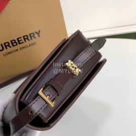Burberry Fashion Leather Messenger Bag For Women Purplish Red