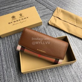 Burberry Vintage Leather Long Flip Wallet Brown