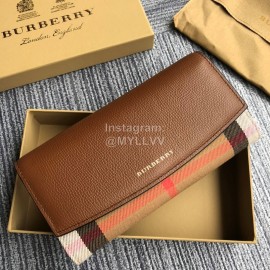Burberry Vintage Leather Long Flip Wallet Brown