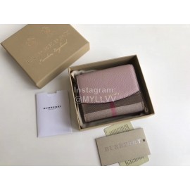 Burberry Fashion Palm Leather Short Wallet Purple