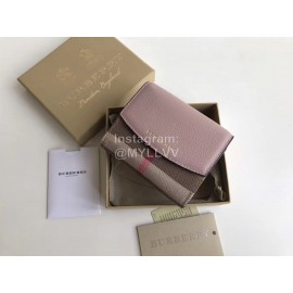 Burberry Fashion Palm Leather Short Wallet Purple
