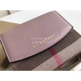 Burberry Fashion Palm Leather Short Wallet Purple