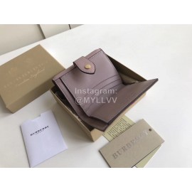 Burberry Fashion Palm Leather Short Wallet Purple
