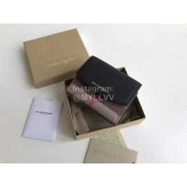 Burberry Fashion Palm Leather Short Wallet Black