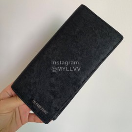 Burberry Black Calfskin Long Two Fold Wallet