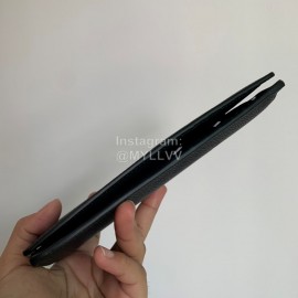 Burberry Black Calfskin Long Two Fold Wallet