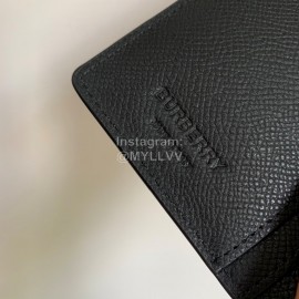 Burberry Black Calfskin Long Two Fold Wallet