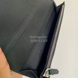 Burberry Black Calfskin Long Two Fold Wallet
