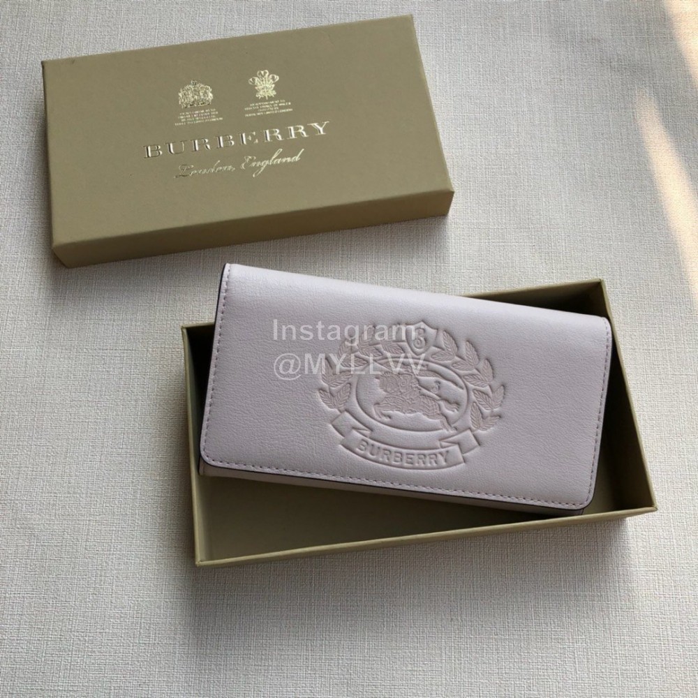 Burberry New Embossed Leather Long Wallet White