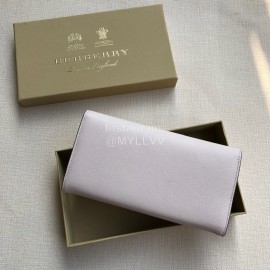 Burberry New Embossed Leather Long Wallet White