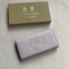 Burberry New Embossed Leather Long Wallet White