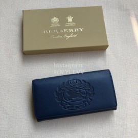 Burberry New Embossed Leather Long Wallet Tibetan Green
