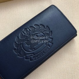 Burberry New Embossed Leather Long Wallet Tibetan Green