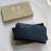 Burberry New Embossed Leather Long Zipper Wallet Black