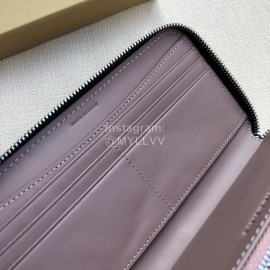 Burberry New Embossed Leather Long Zipper Wallet Black