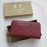 Burberry New Embossed Leather Long Zipper Wallet Purplish Red