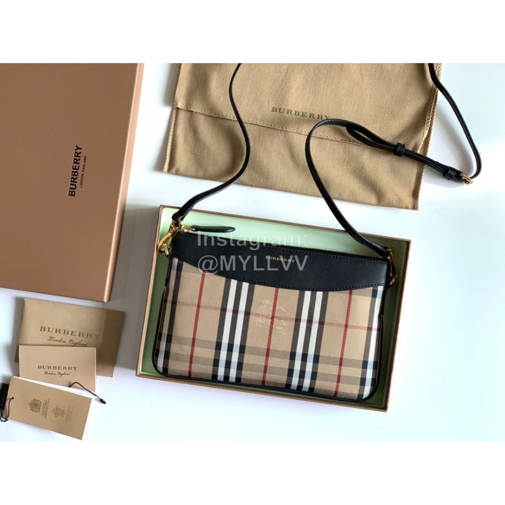 Burberry Classic Checkered Crossbody Bag For Women Black