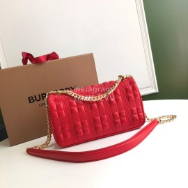 Burberry Soft Sheepskin Chain Bag Red