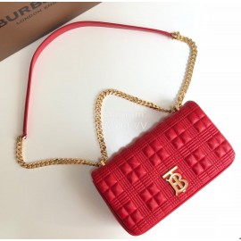 Burberry Soft Sheepskin Chain Bag Red