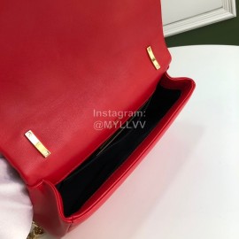 Burberry Soft Sheepskin Chain Bag Red